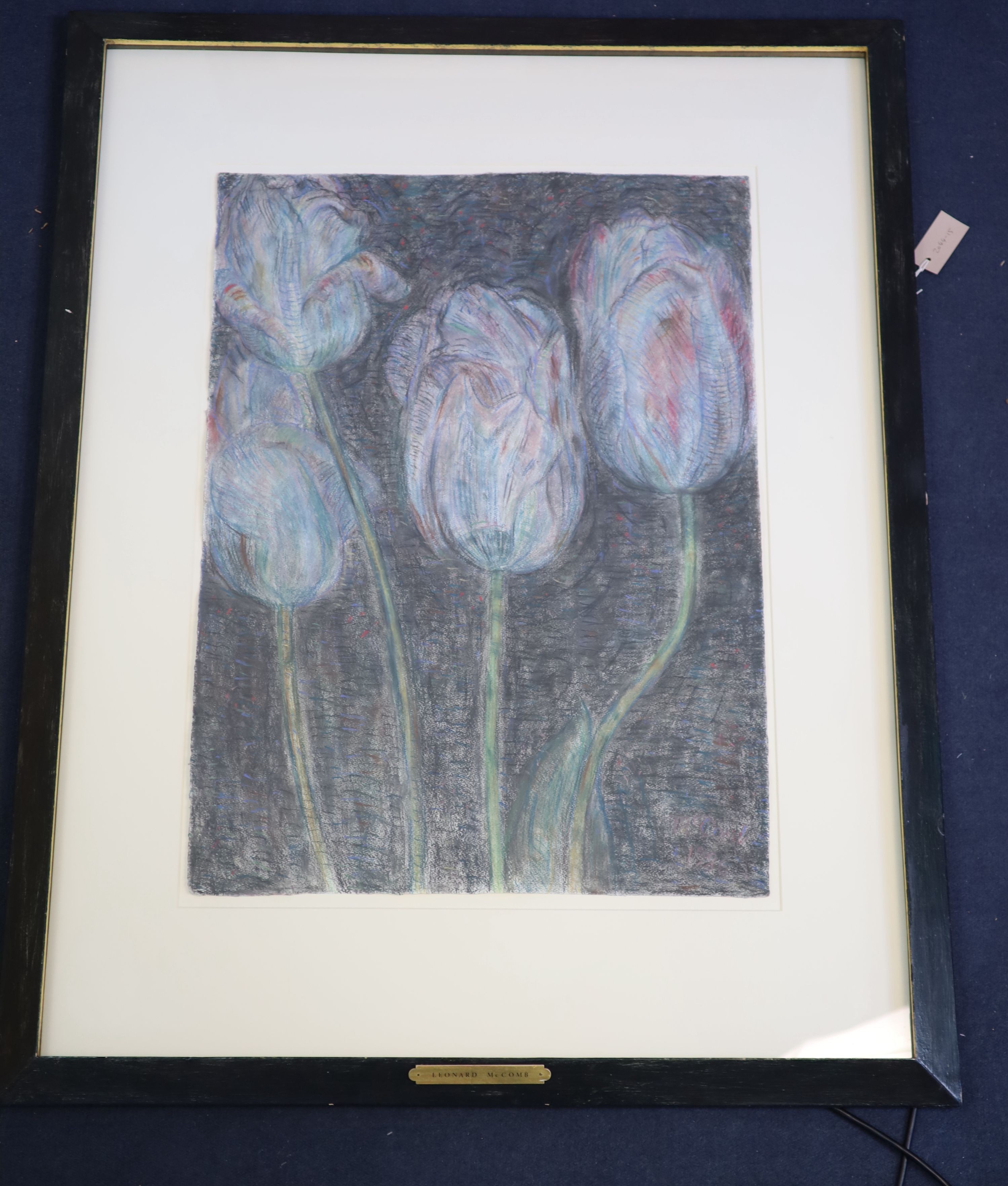 Leonard Mccomb (1930-2018), 'May Tulips', Pastel on Whatman paper, 76 x 56cm.